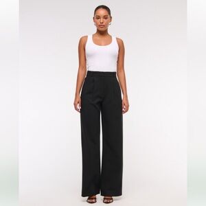 Abercrombie & Fitch Black Sloane Tailored Wide Leg Pant